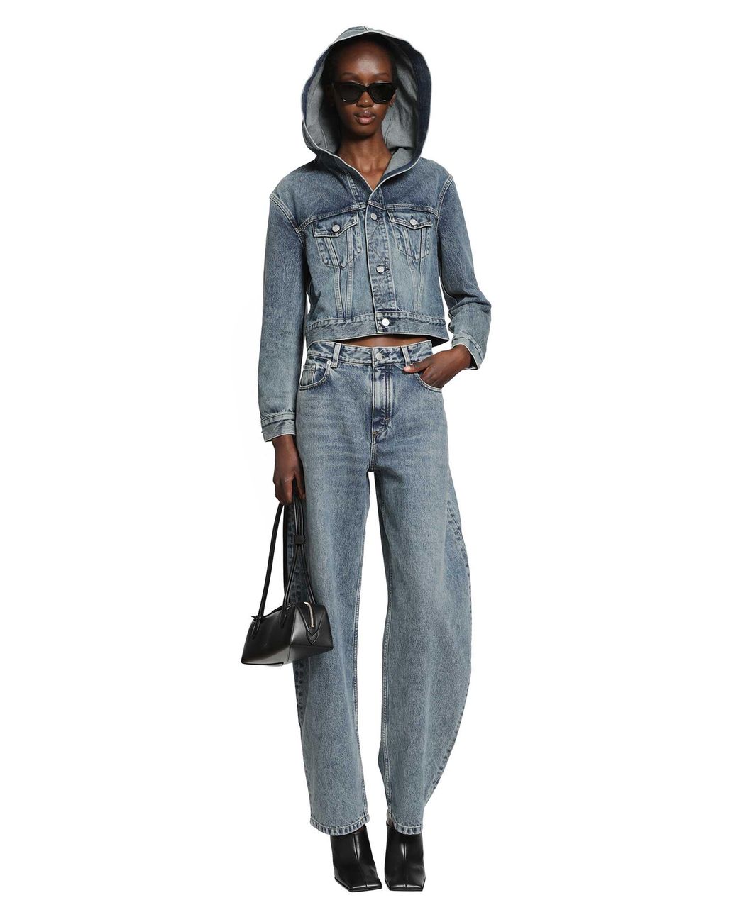 Alaïa Blue Hooded Denim Jacket