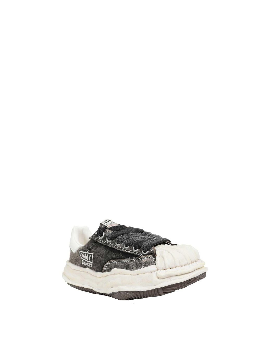 Maison Mihara Yasuhiro White Blakey Bleached Canvas Sneakers for men