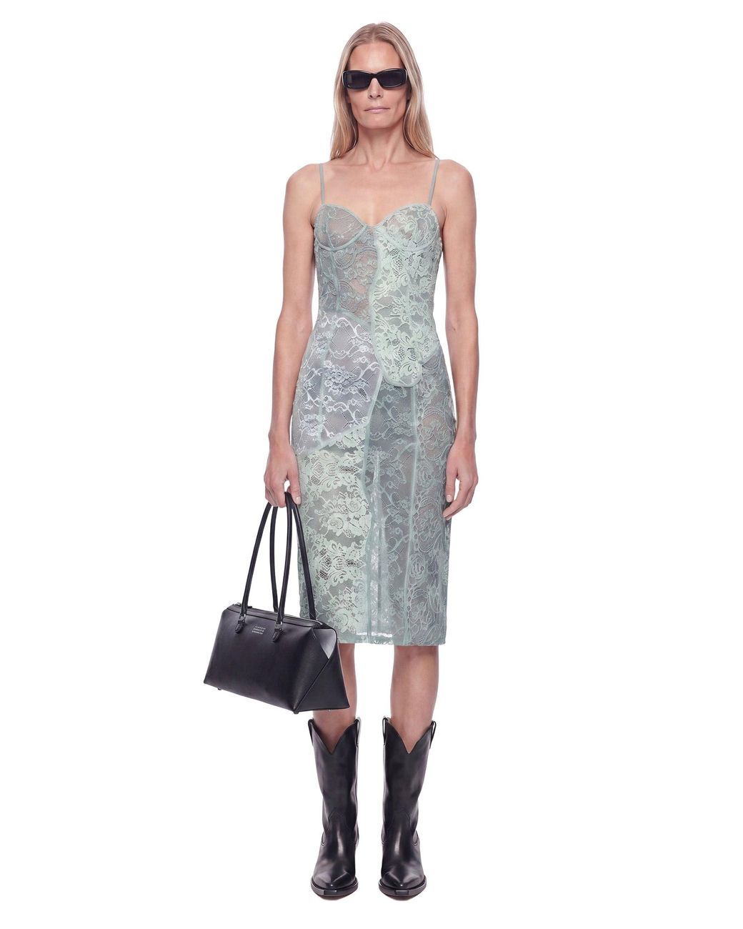 Acne Blue Lace Midi Slip Dress