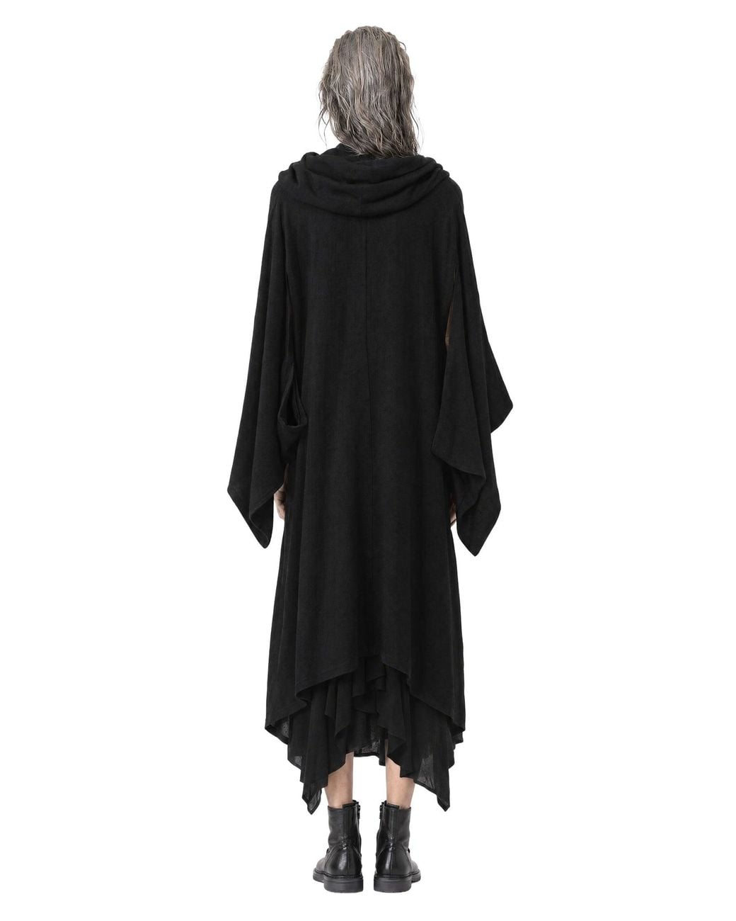 Yohji Yamamoto Black Layered Collar Long Coat