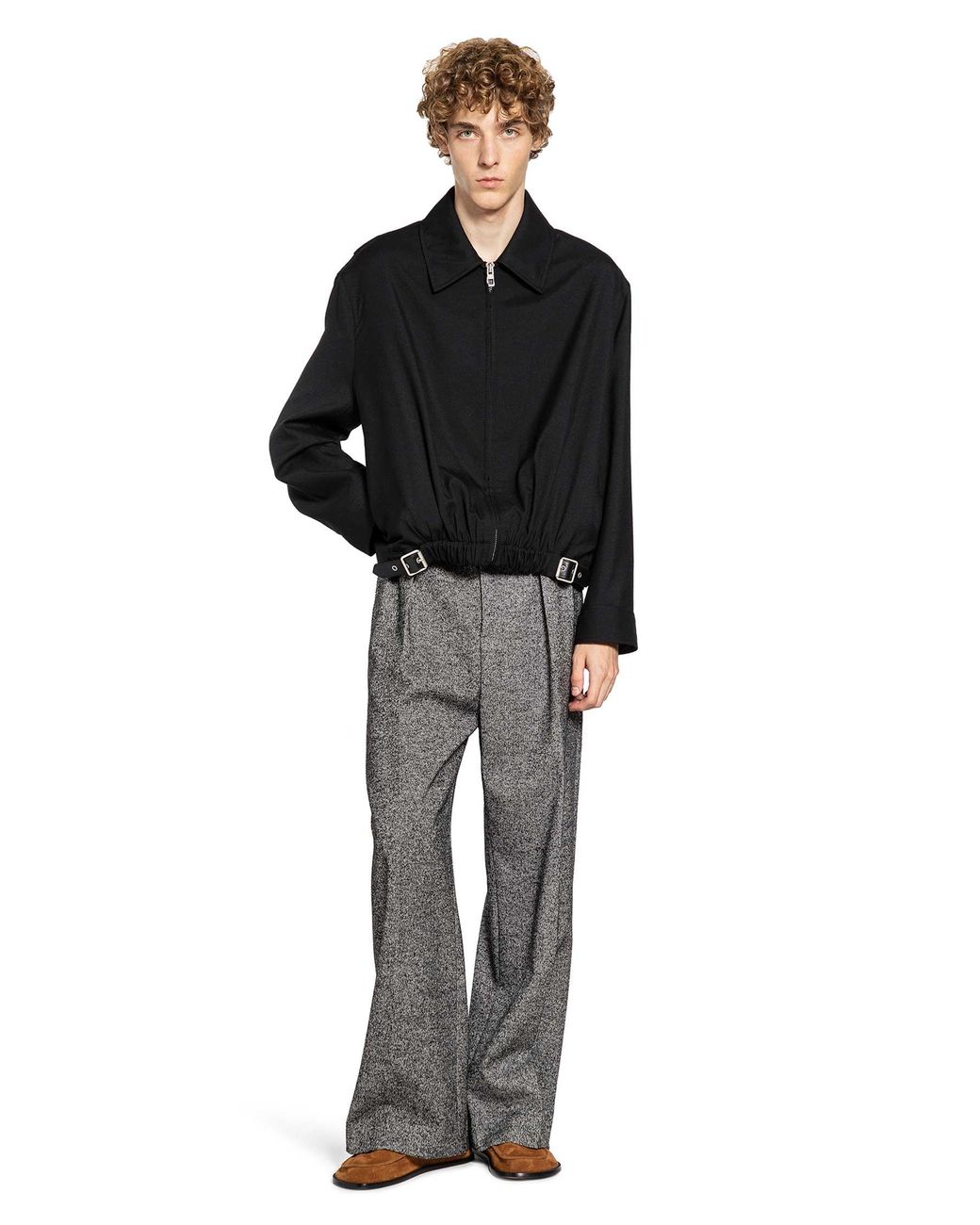Loewe Gray Wide Leg Twill Trousers for men