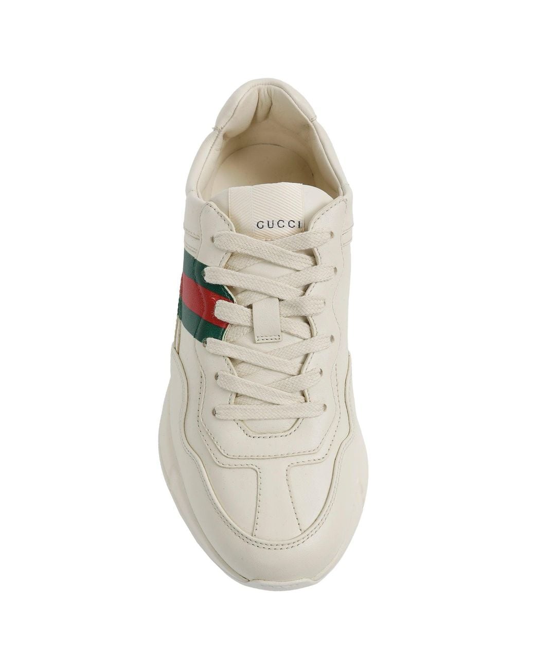 Gucci White Rhyton Sneakers