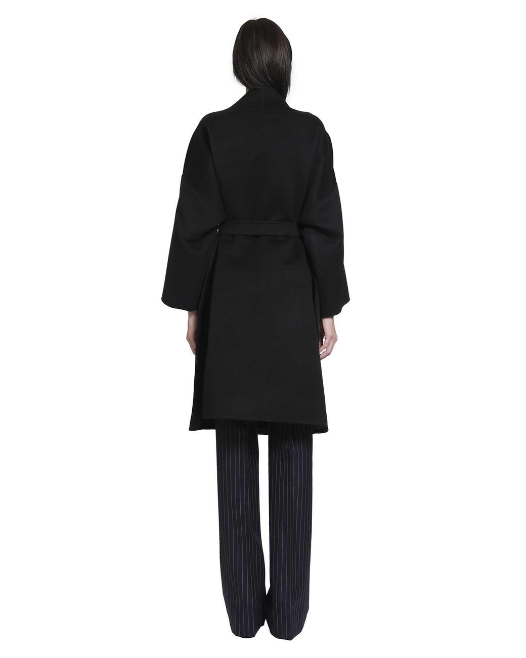 Fendi Black Kimono Double Wool Coat