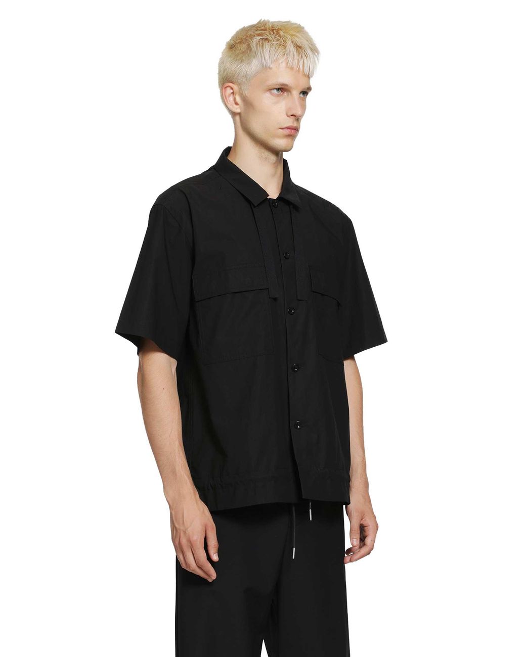 Sacai Black Cotton Typewriter Shirt for men