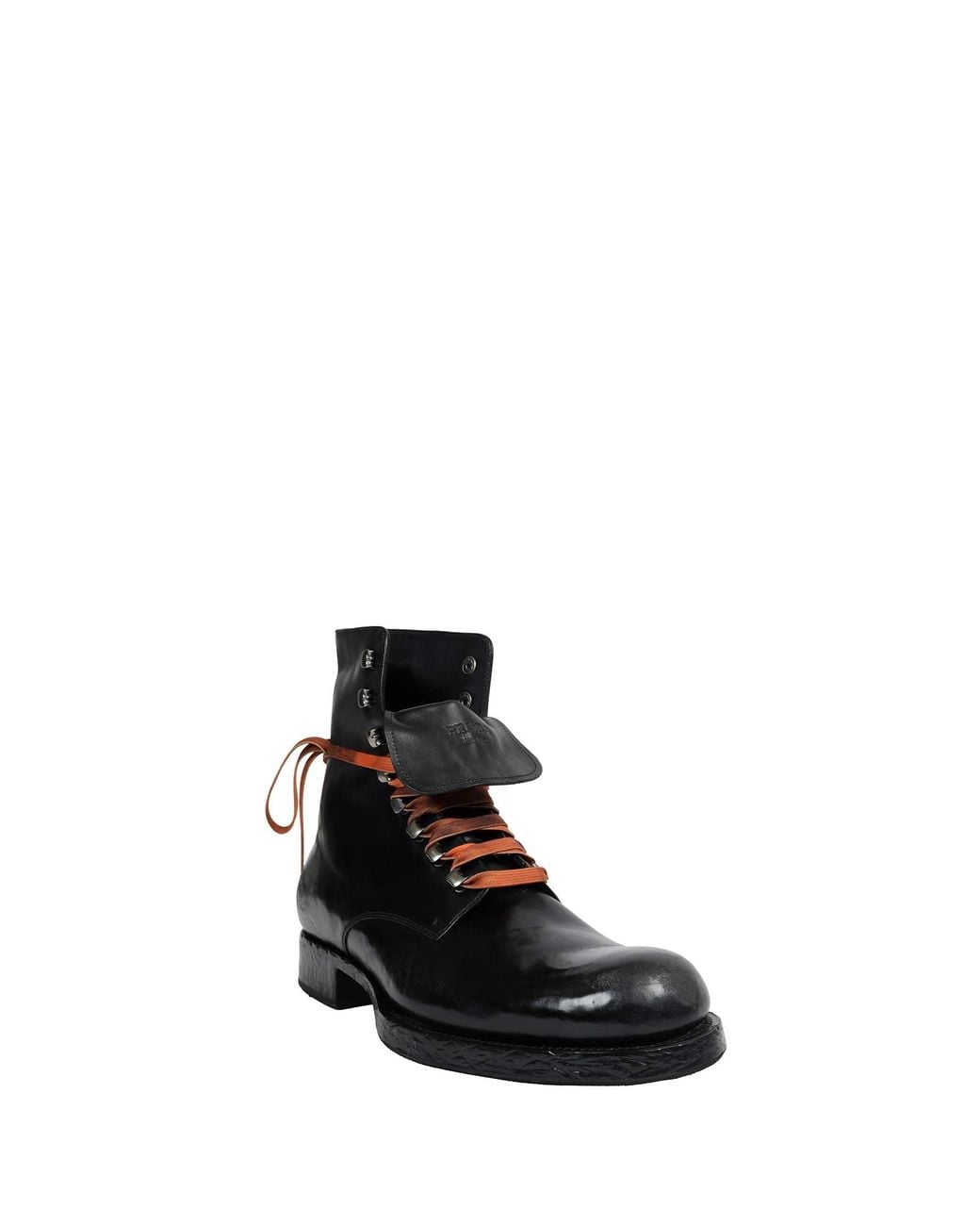 Prada Black Leather Laced Booties for men