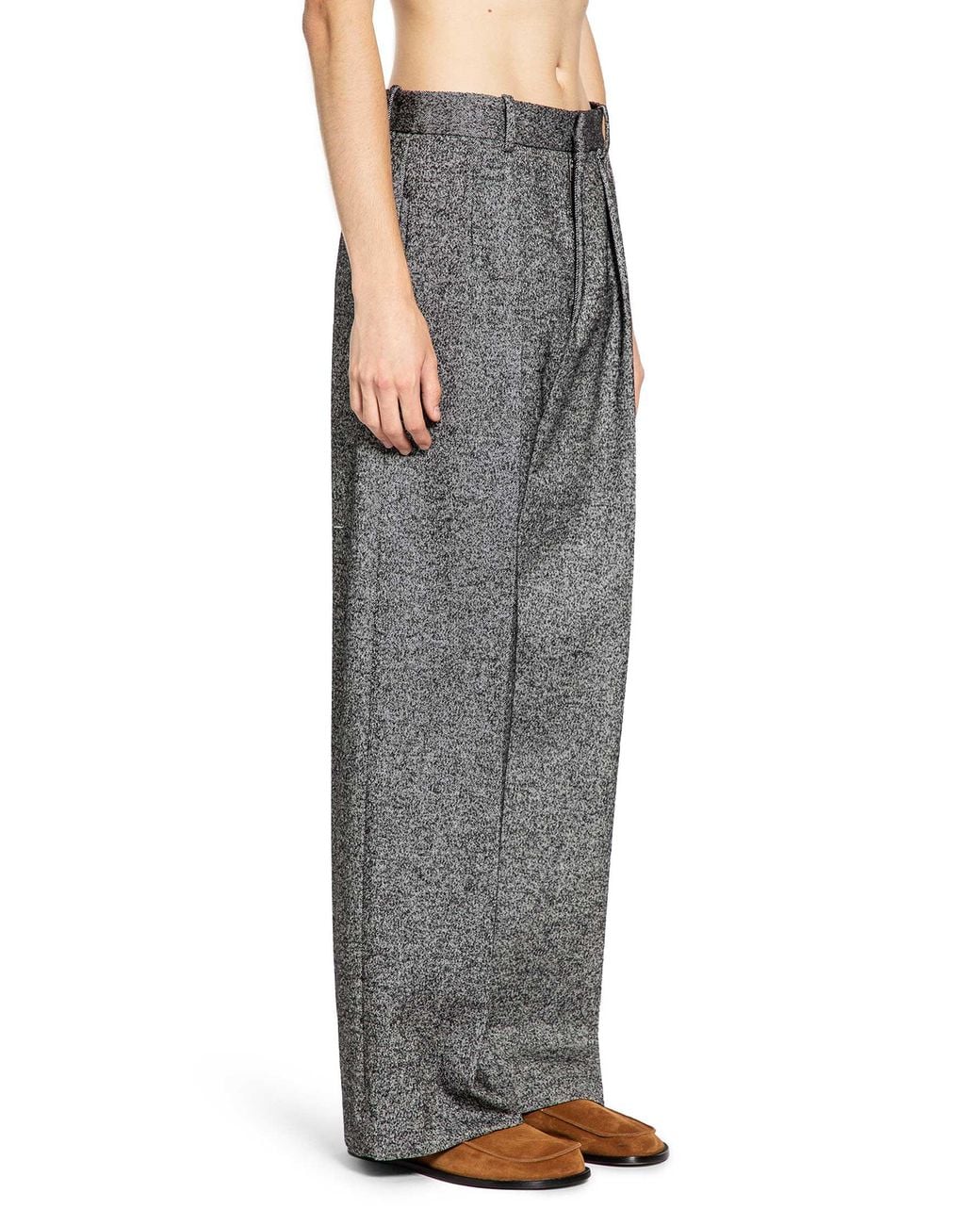 Loewe Gray Wide Leg Twill Trousers for men