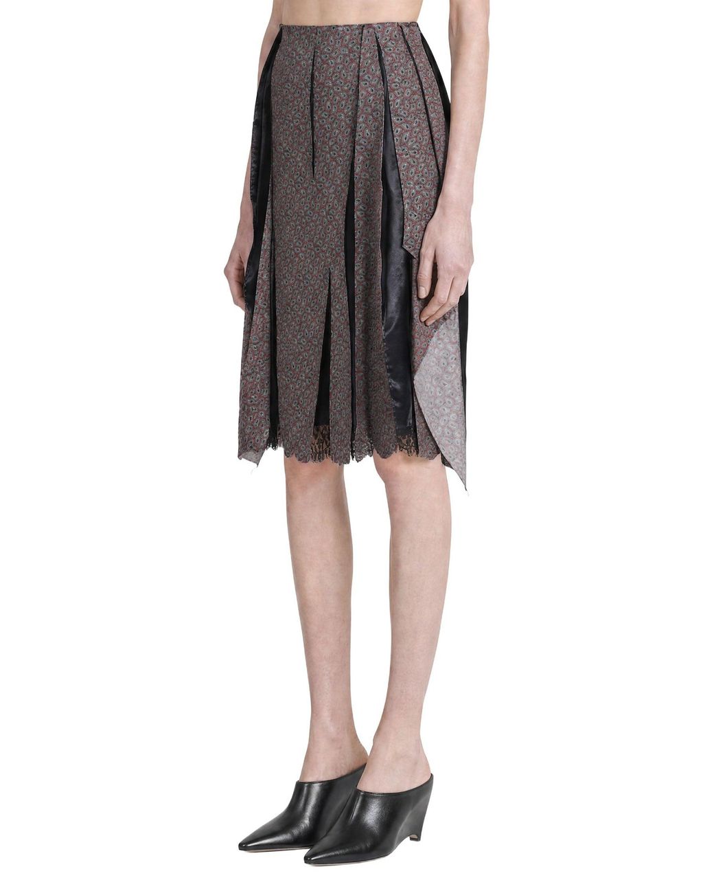 Maison Margiela Black Fusion Paisley Midi Skirt