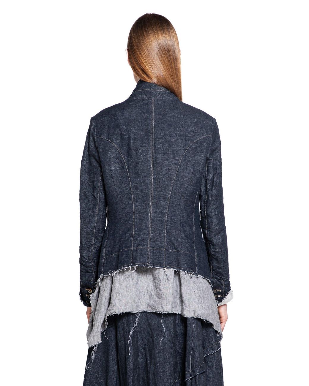 Forme D'expression Blue 1/2 Linen Cutaway Jjcket