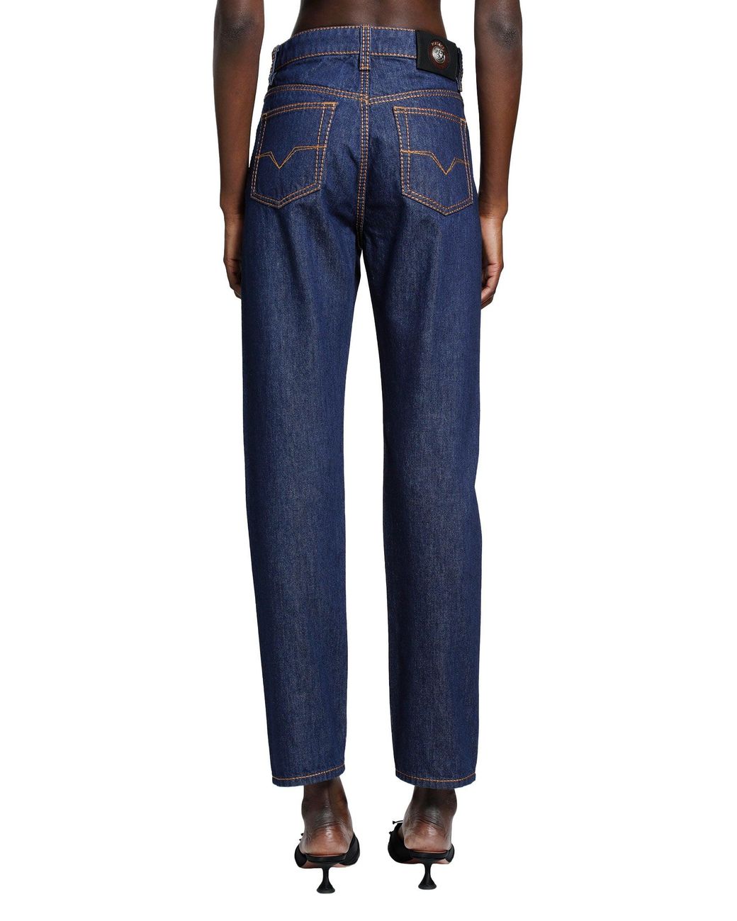 Versace Blue High-Waist Straight Jeans