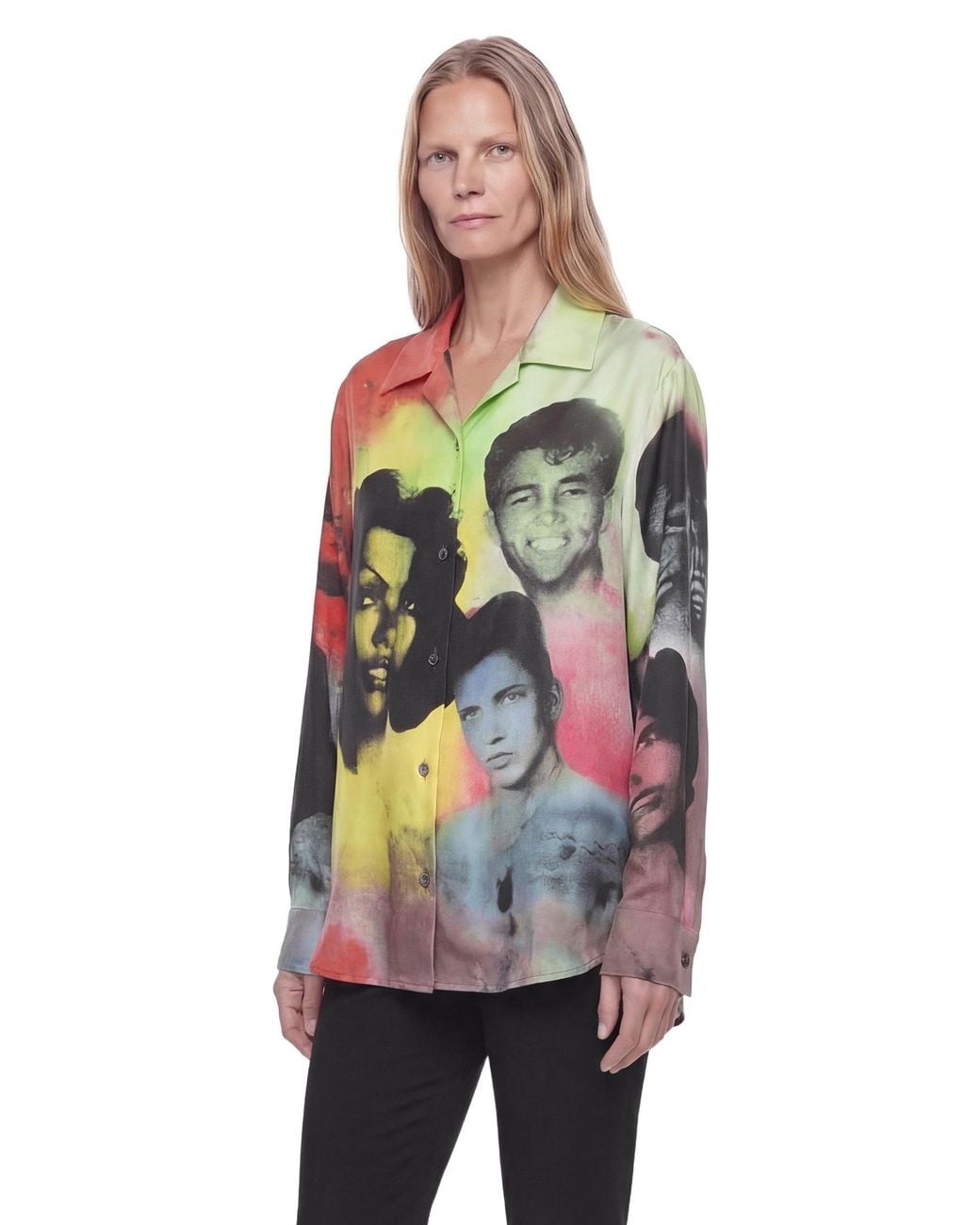 Versace Multicolor Printed Silk Twill Slim Shirt