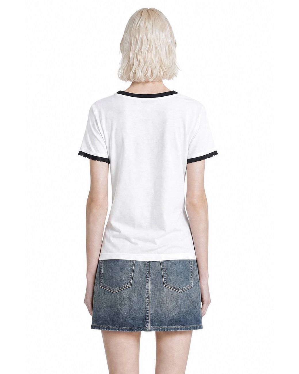 Gucci Gray Interlocking G Ringer T-Shirt