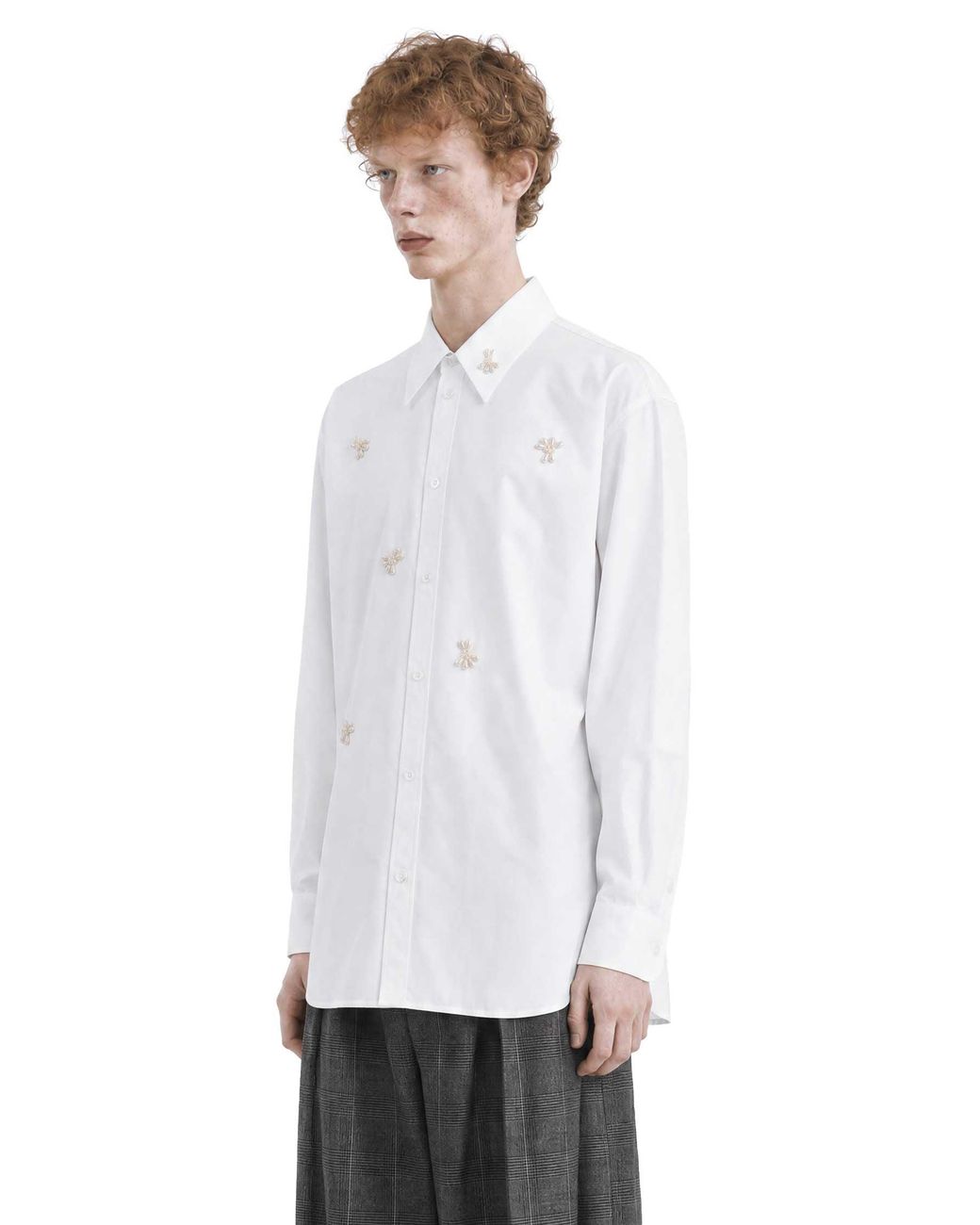 Simone Rocha White Turbo Beaded Easy Shirt for men