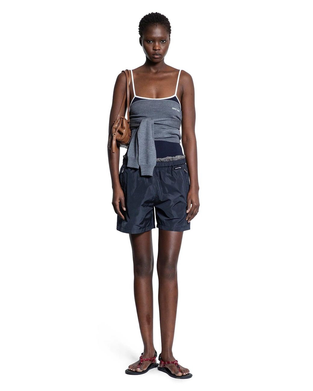 Miu Miu Blue Technical Knit Swimsuit