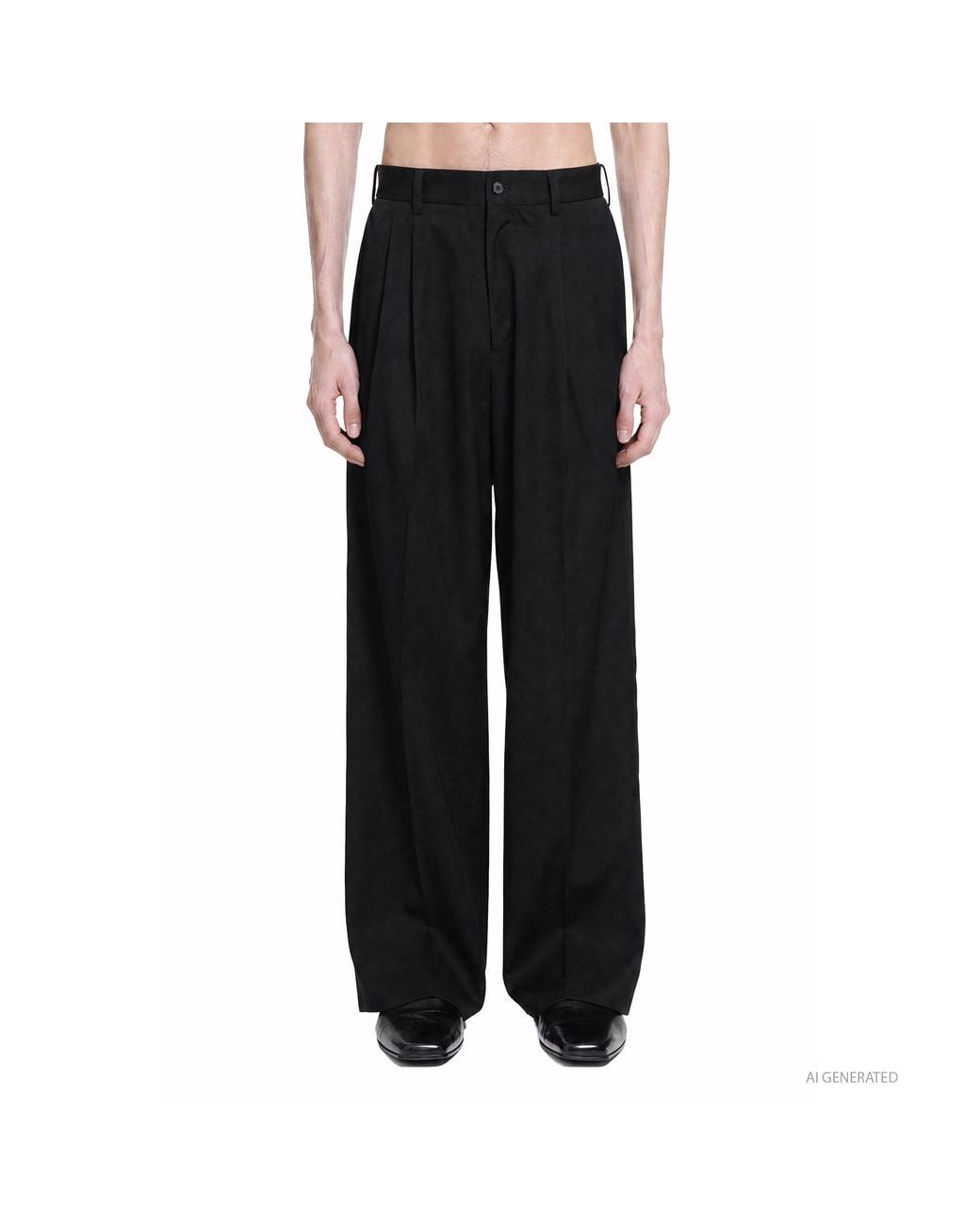 Ssstein Black Long Wide Trousers for men
