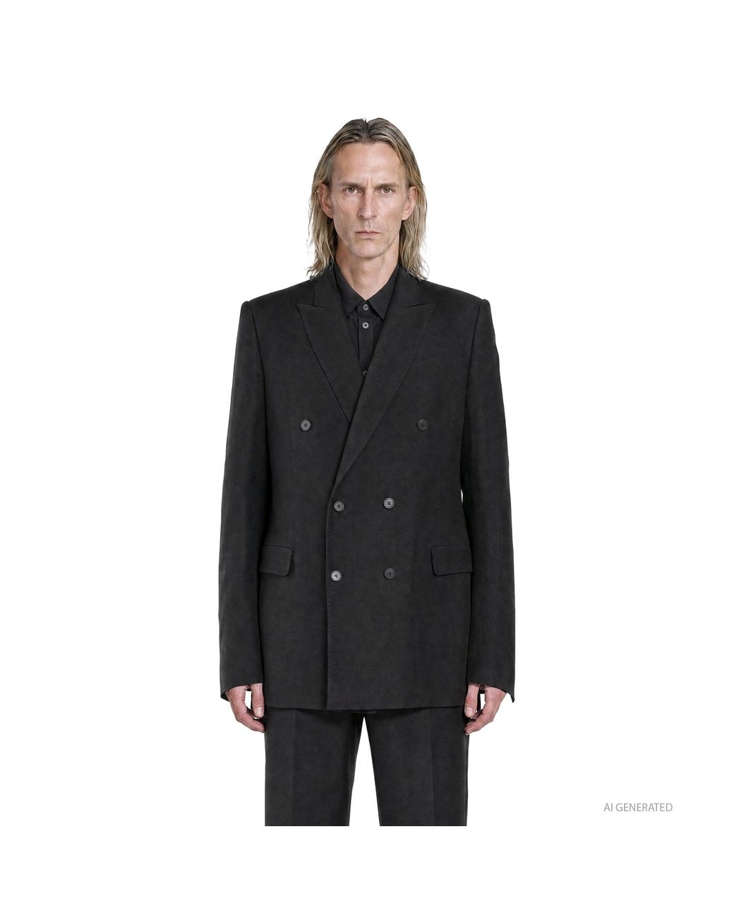 Nicolo' Ceschi Berrini Black Double-Breasted Tailored Blazer for men