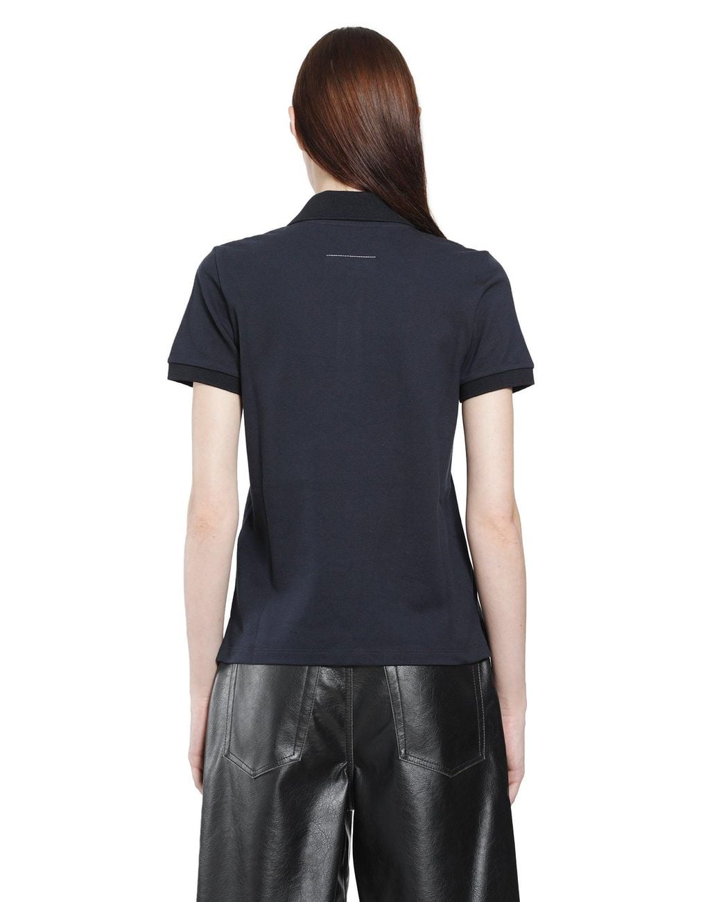 MM6 by Maison Margiela Black Polo Short Sleeve Shirt