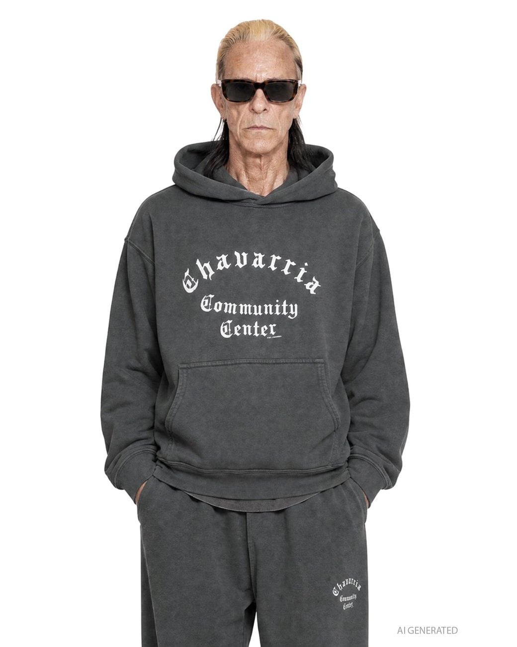 Willy Chavarria Gray Community Center Hoodie for men
