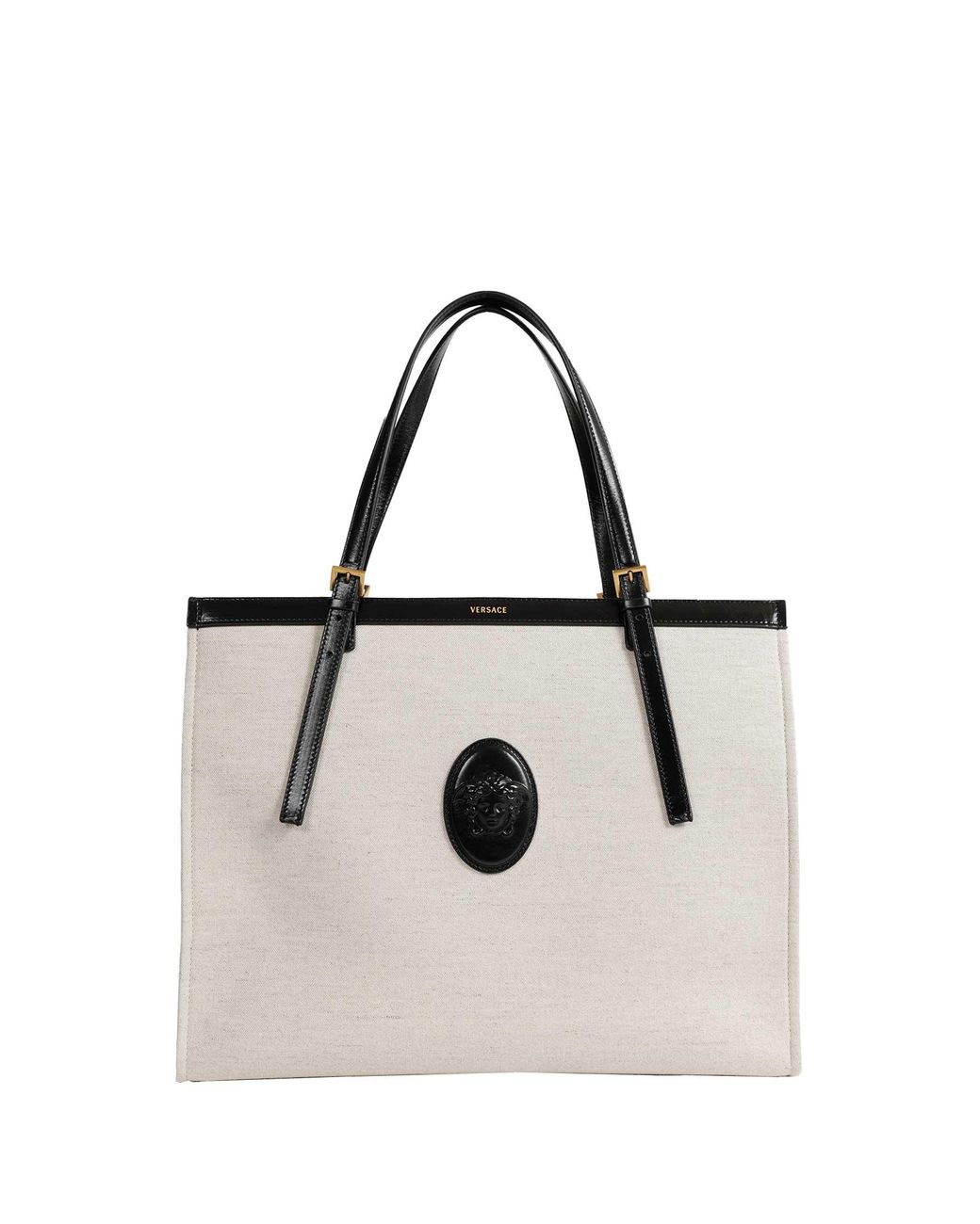 Versace White Rivière Large Canvas Tote Bag