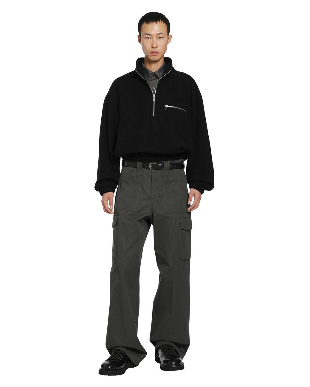 Rier Black Polar Wool Fleece for men