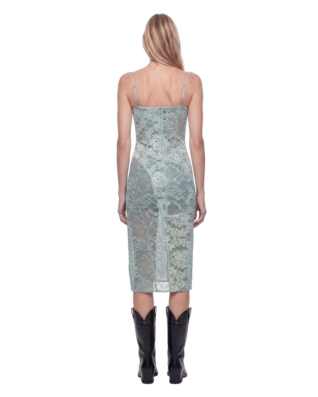 Acne Blue Lace Midi Slip Dress