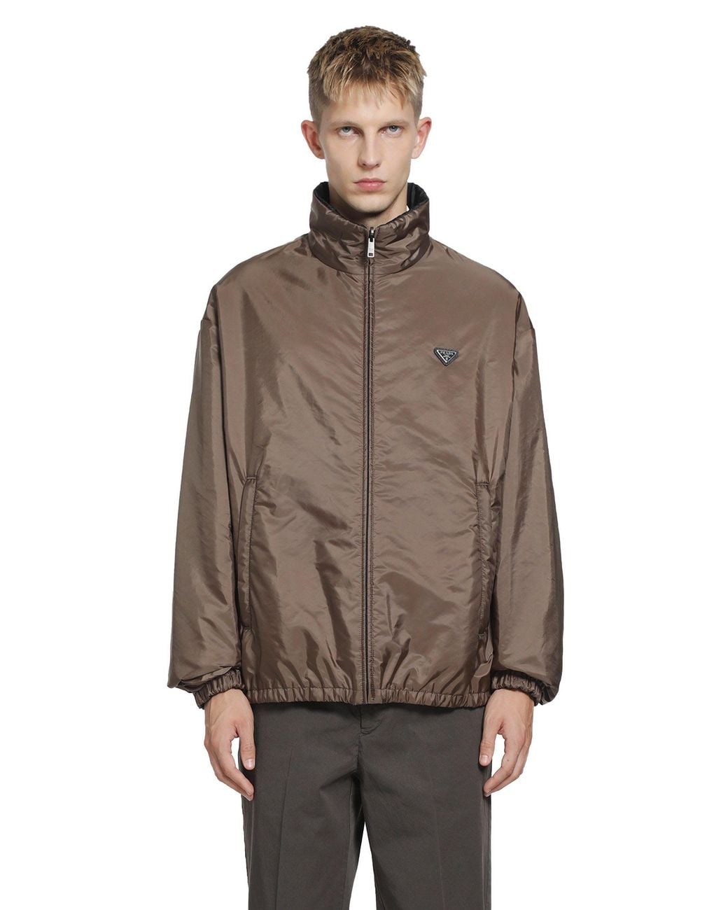 Prada Brown Re-Nylon Reversible Jacket for men