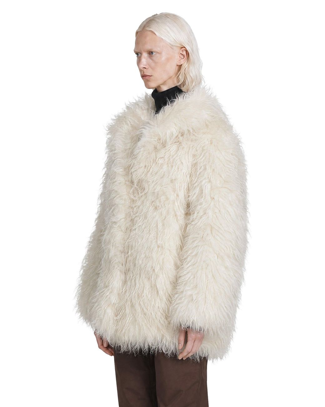 Moncler Natural Malencos Padded Faux Fur Jacket