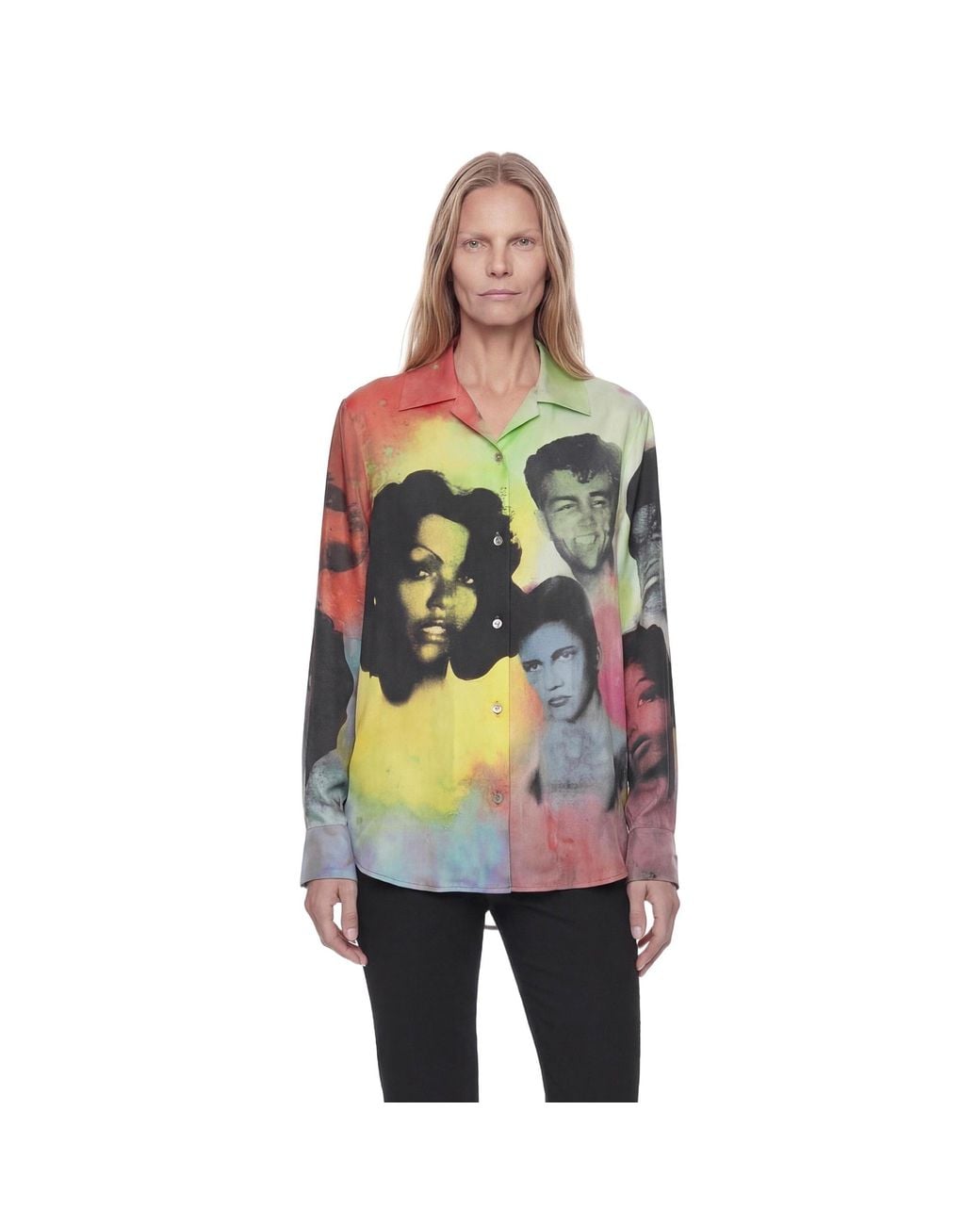 Versace Multicolor Printed Silk Twill Slim Shirt