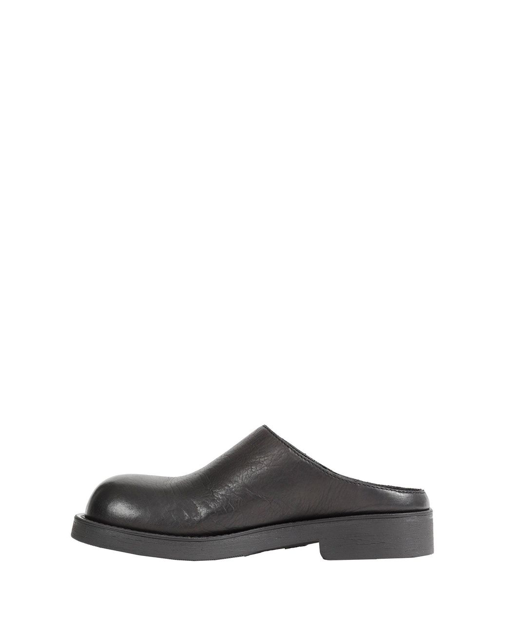 MM6 by Maison Margiela Black Leather Slippers for men
