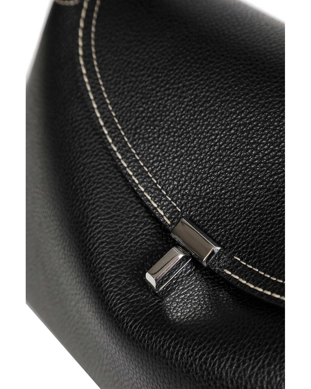 Totême Black T-Lock Top Handle Bag