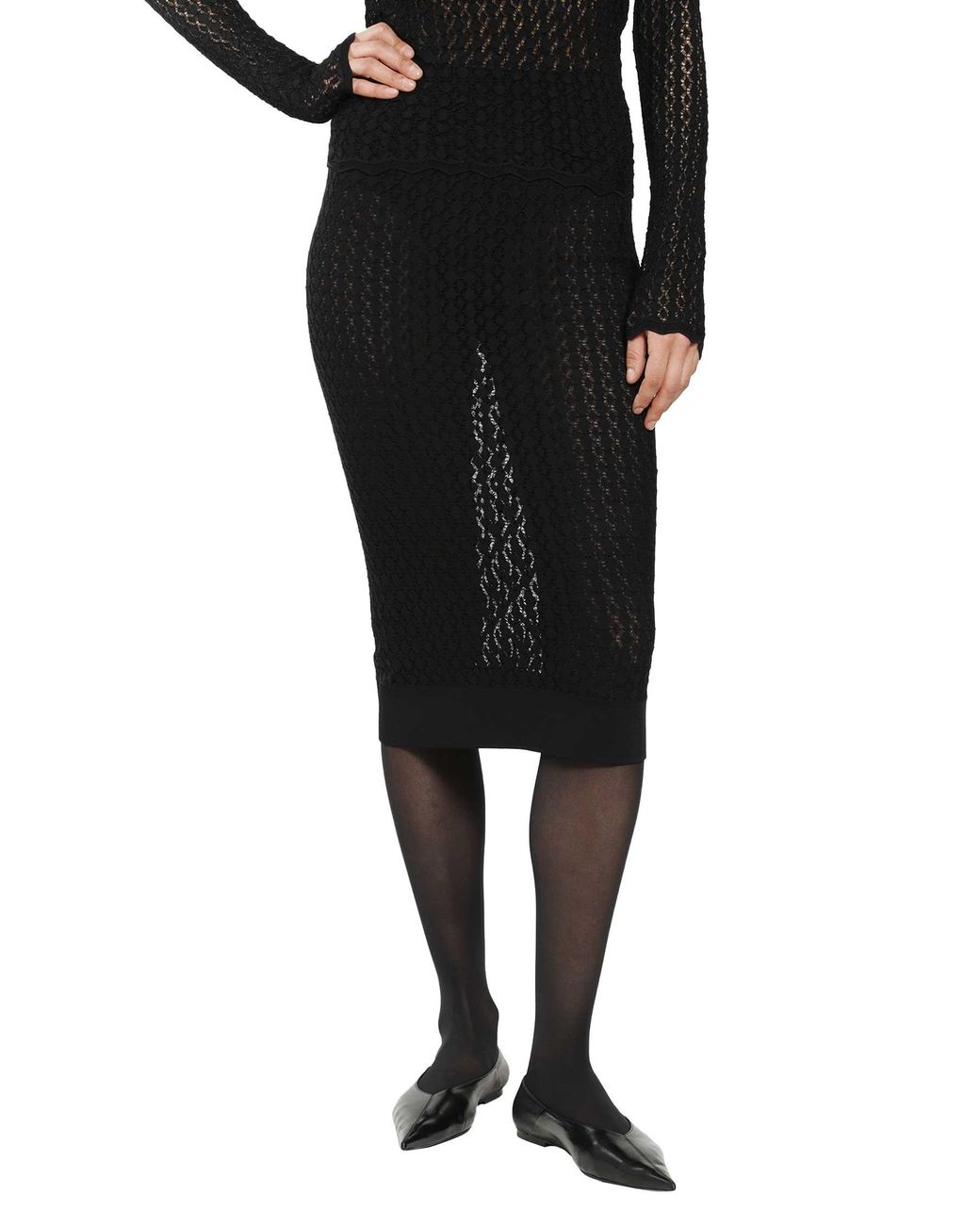 Saint Laurent Black Midi Skirt