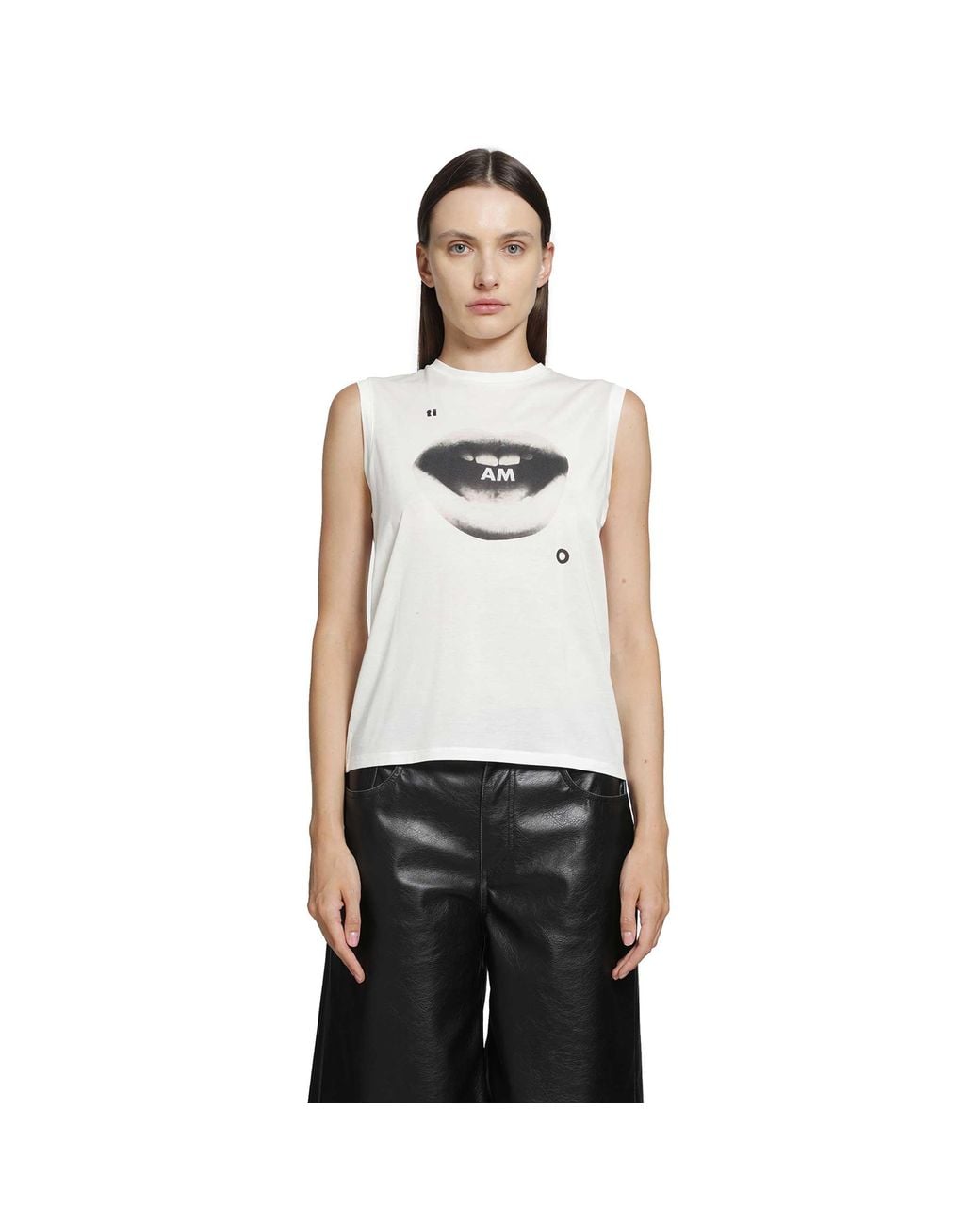 Fendi White Ti Amo Print Jersey Top