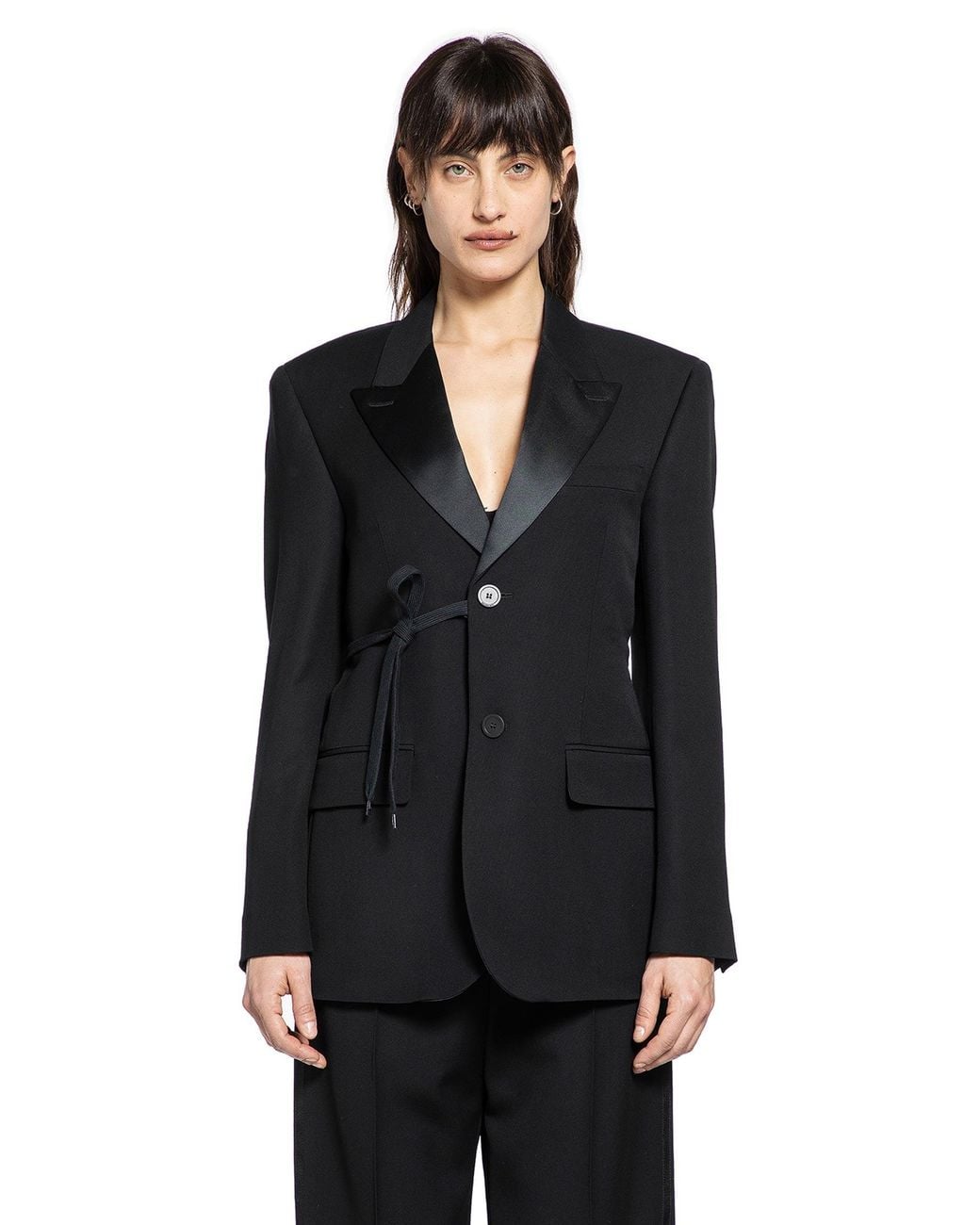 Balenciaga Black Wrap Tuxedo Blazer
