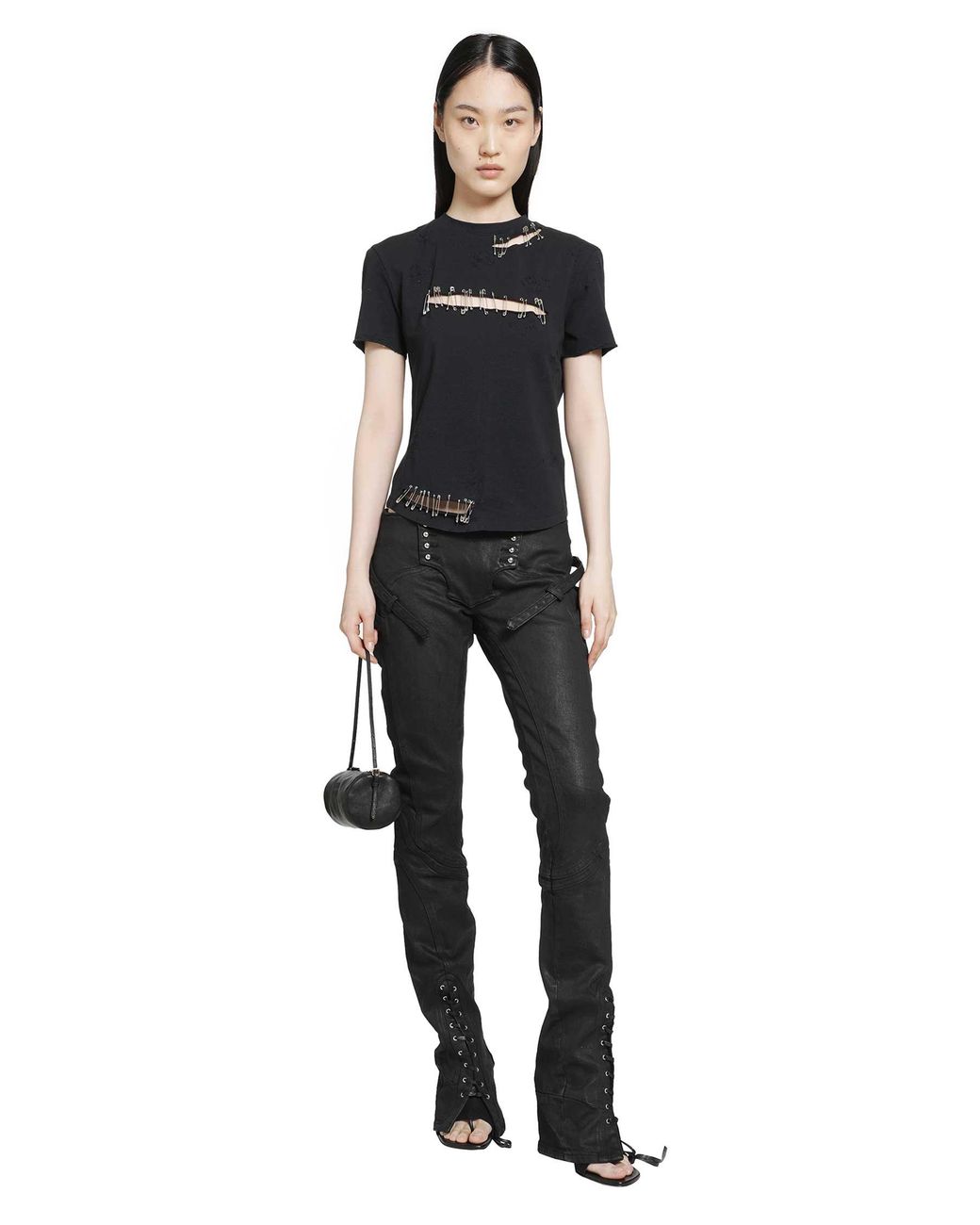 Dilara Findikoglu Black Safety Pin T-Shirt