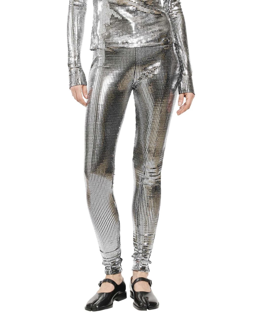 MM6 by Maison Margiela Gray Sequinned Trousers
