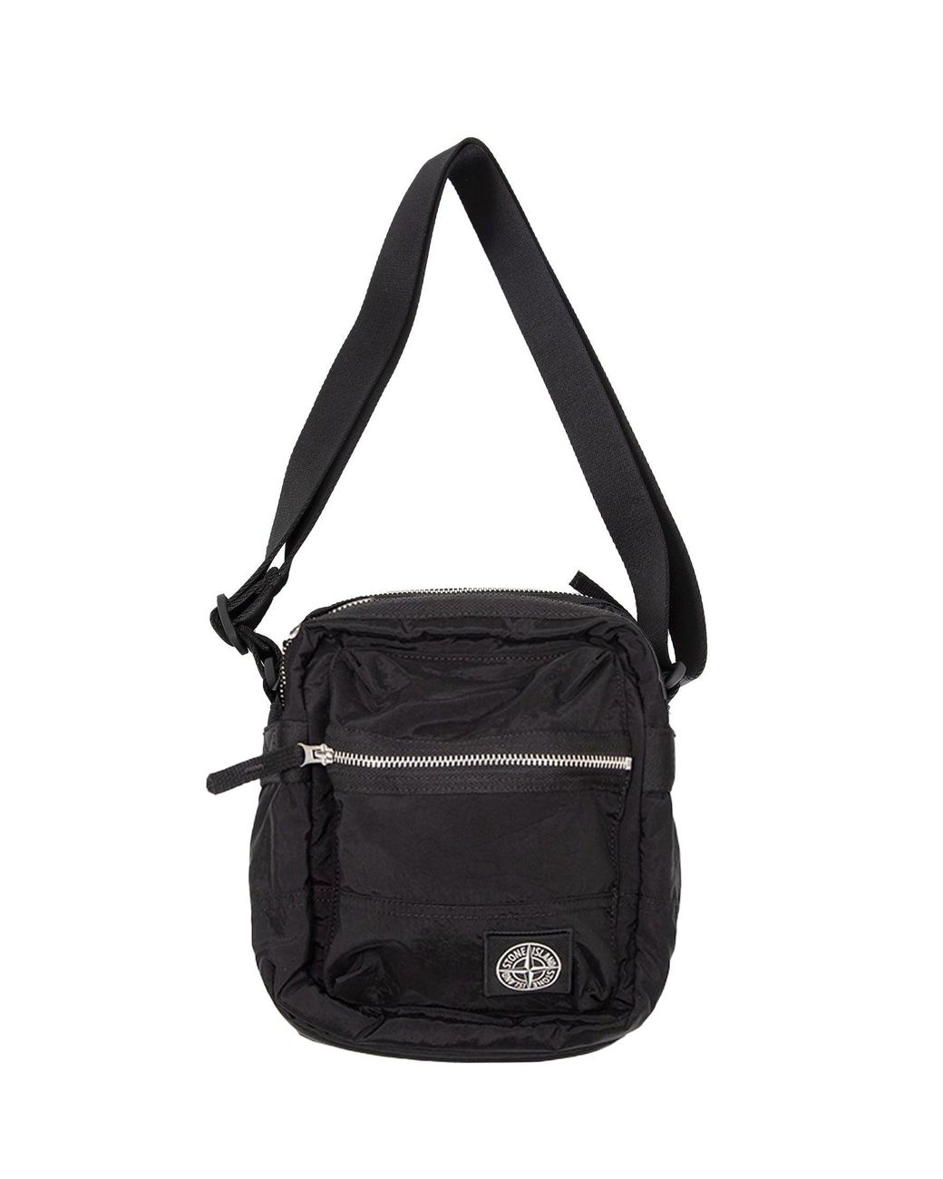 Stone Island Black 9200015 Coated Nylon Metal Pouch Bag for men