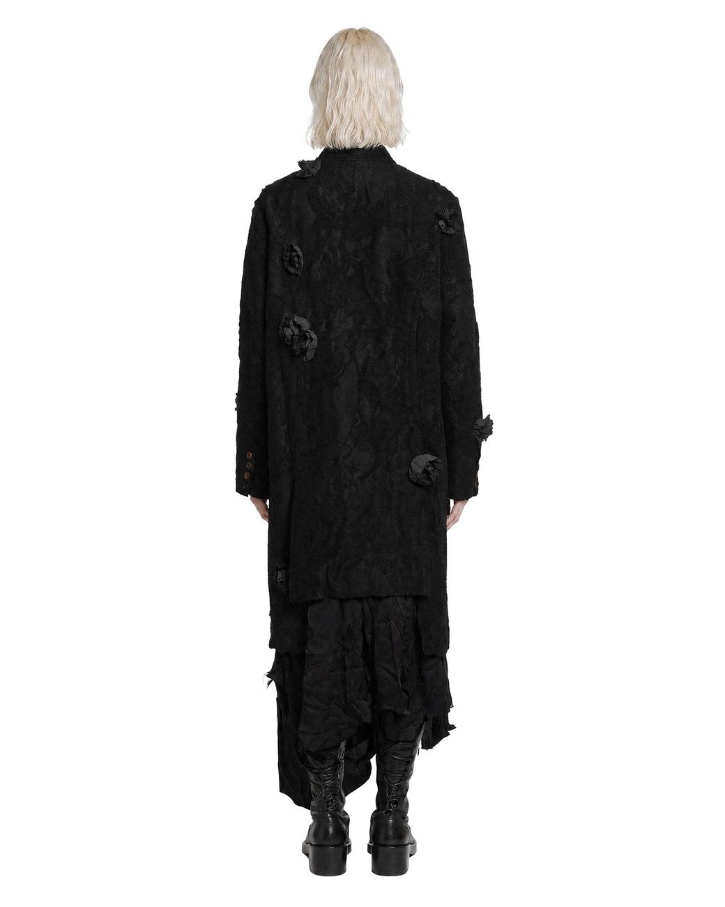 Aleksandr Manamïs Black Floral Roomy Winter Coat