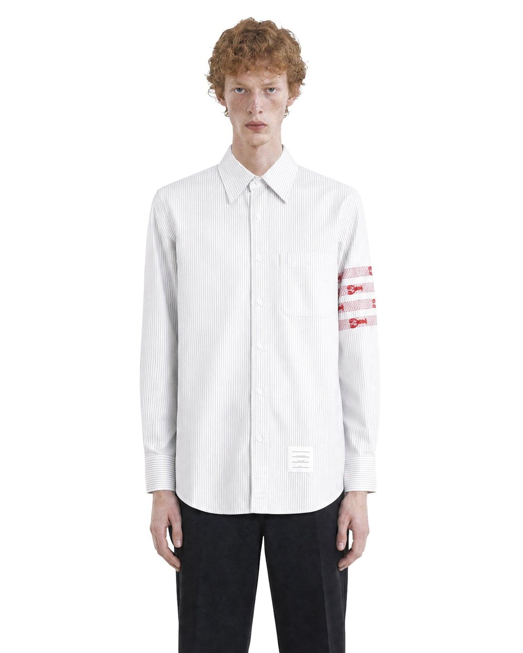 Thom Browne White Uni Stripe Lobster 4-Bar Shirt for men