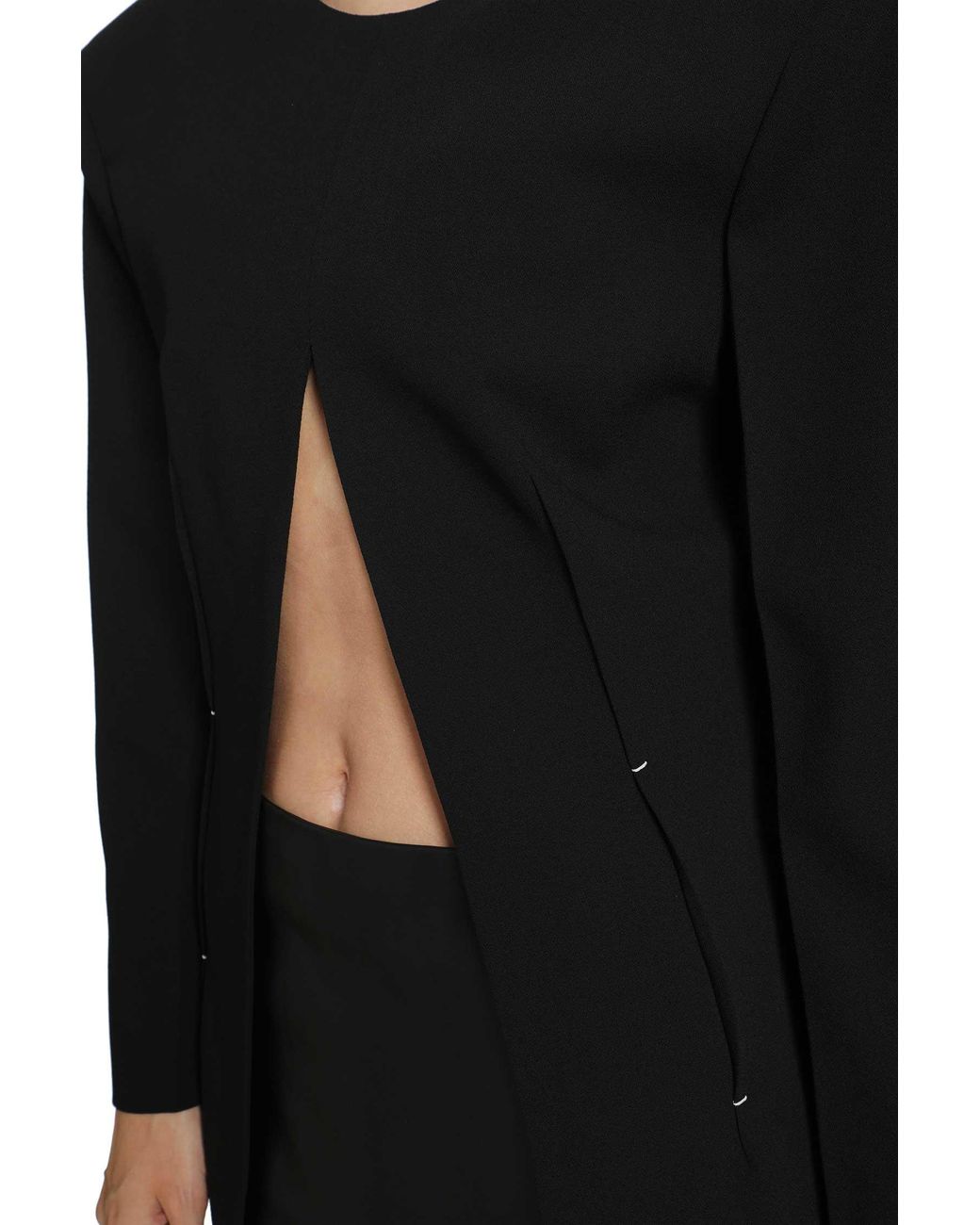 Jil Sander Black Wool Sablé Top