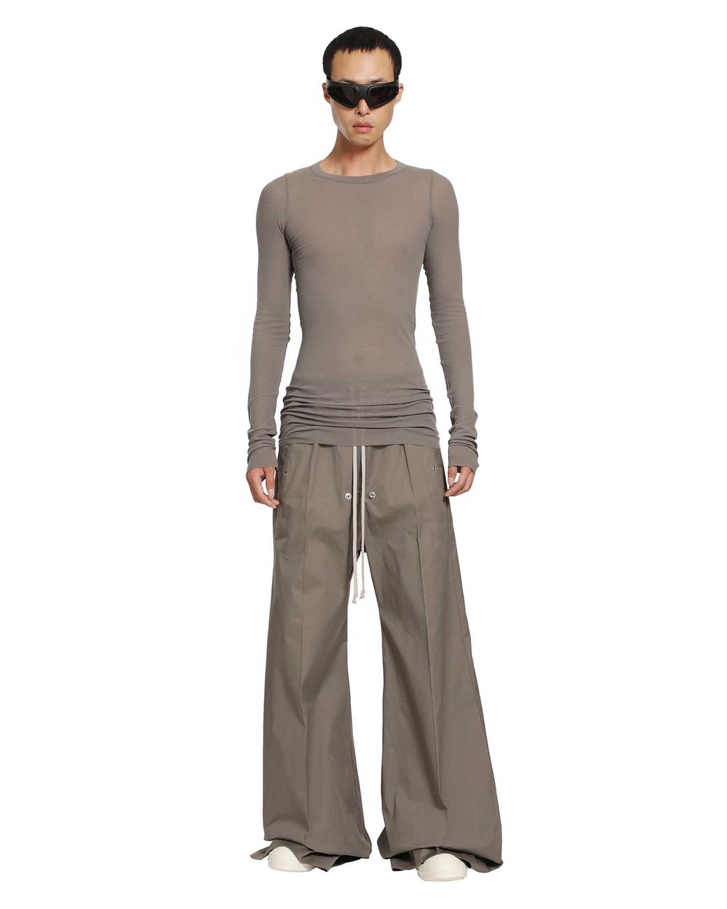 Rick Owens Gray Tower Rib Ls T for men