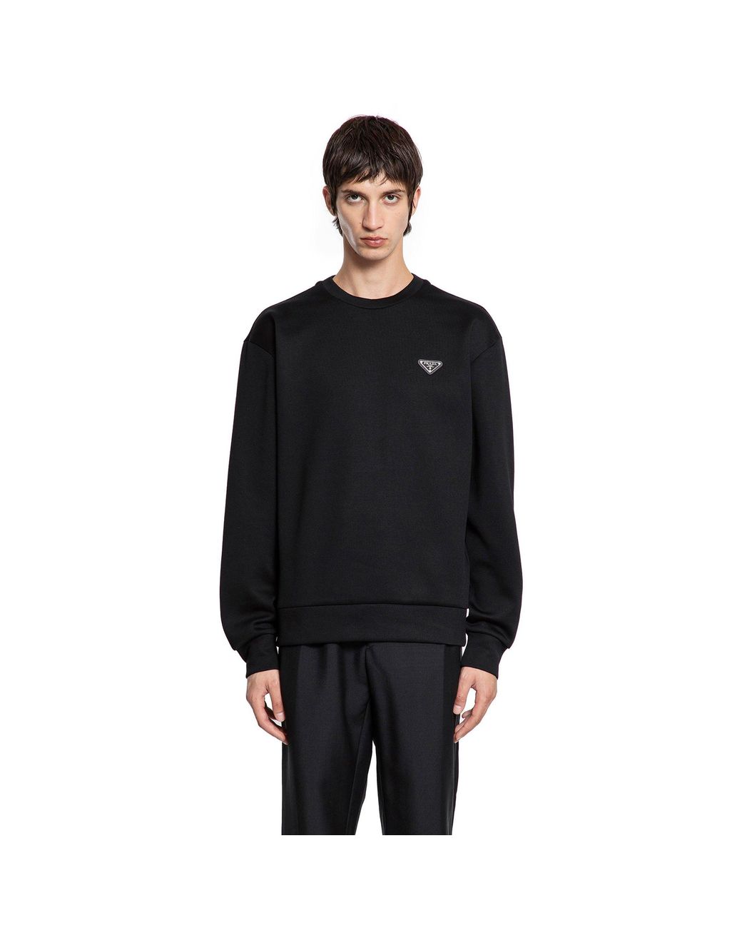 Prada Black Technical Cotton Sweatshirt for men