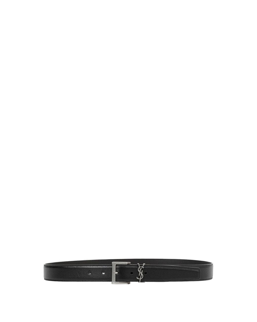Saint Laurent Black Cassandre Vadim Belt for men