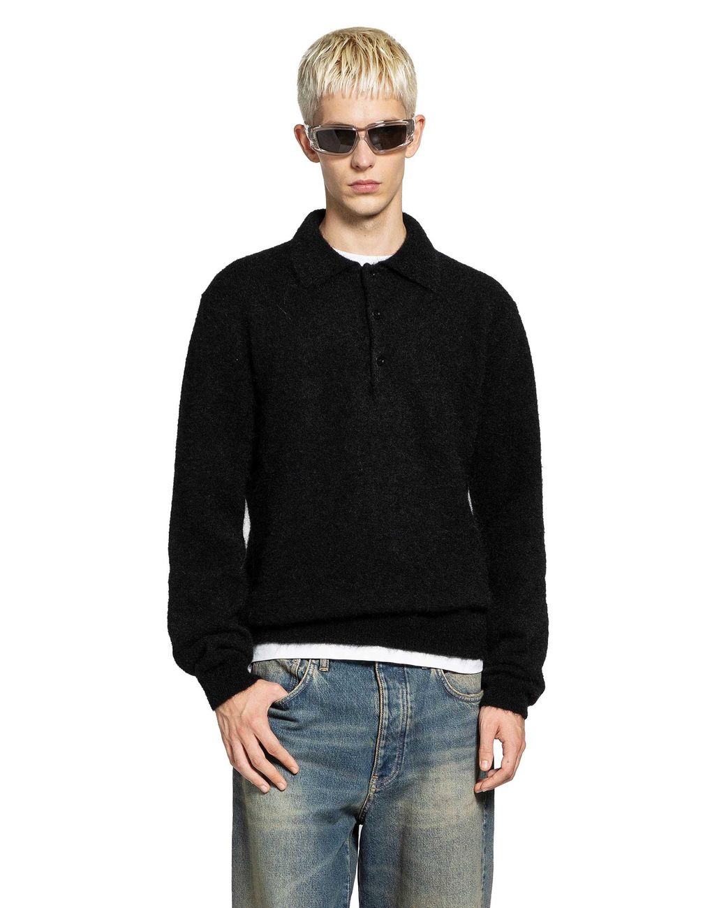 sunflower Black Mohair Sweater for men