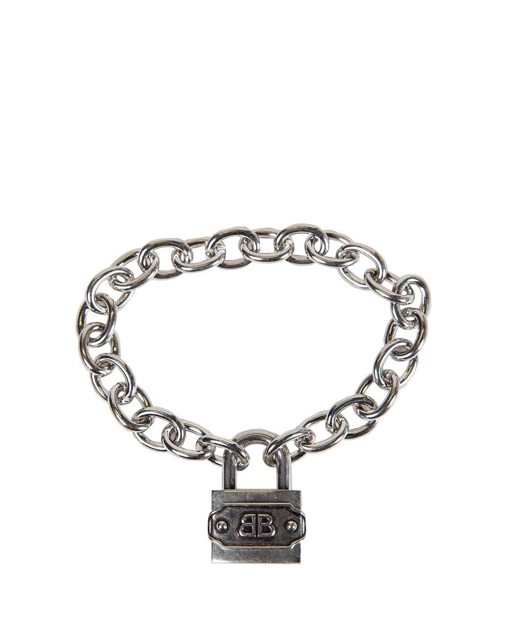 Balenciaga Metallic Bb Padlock Bracelet