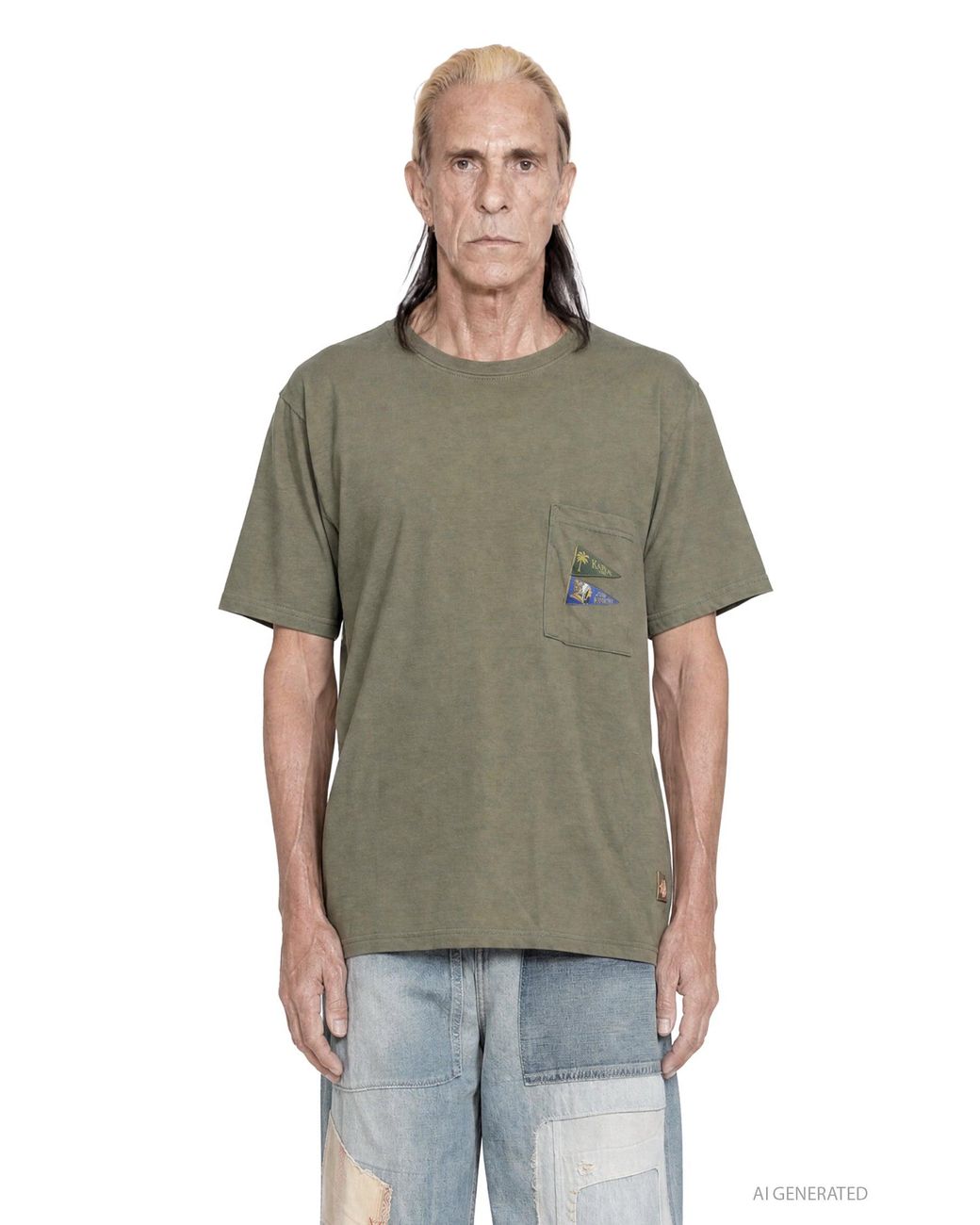 Kapital Green 20/- Jersey Pennant T (3 Flags) for men