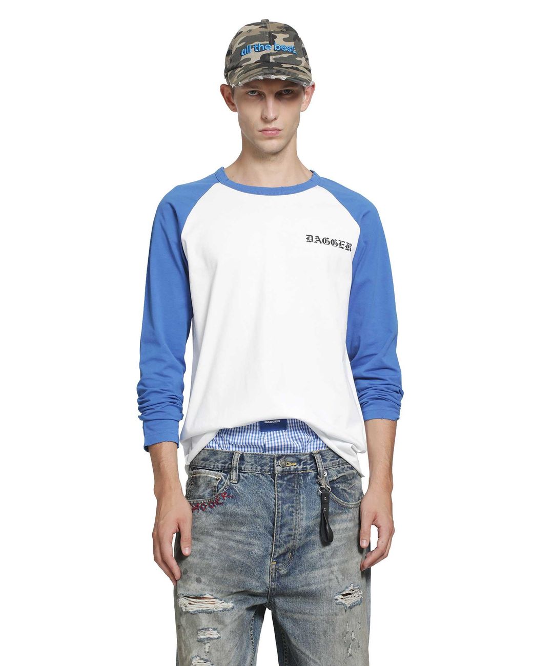 DAGGER Blue Atb Raglan Ls T-Shirt for men