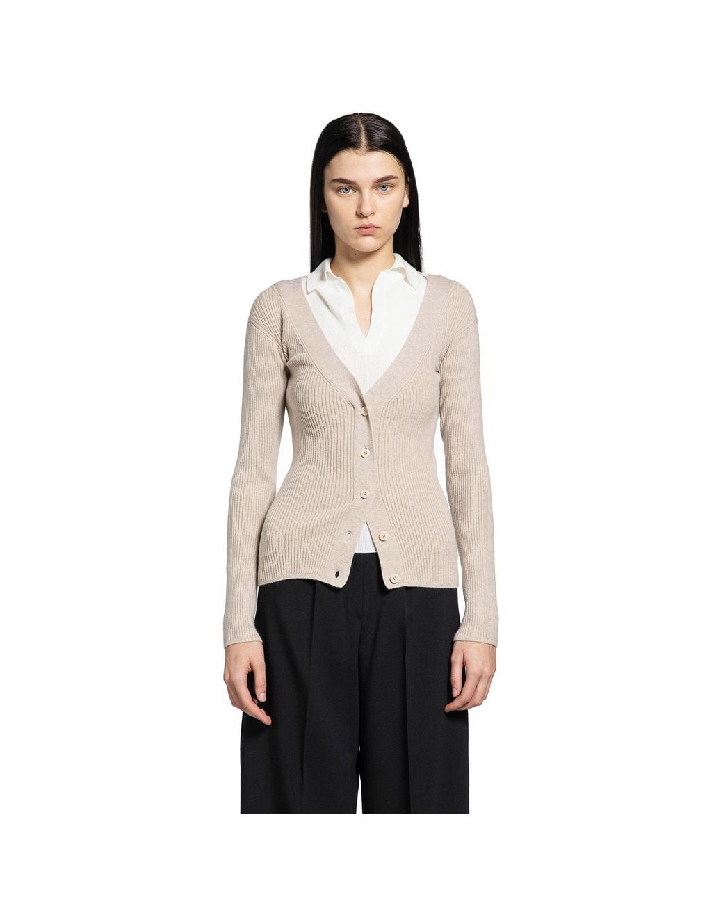 Max Mara Natural Wool And Cashmere Cardigan