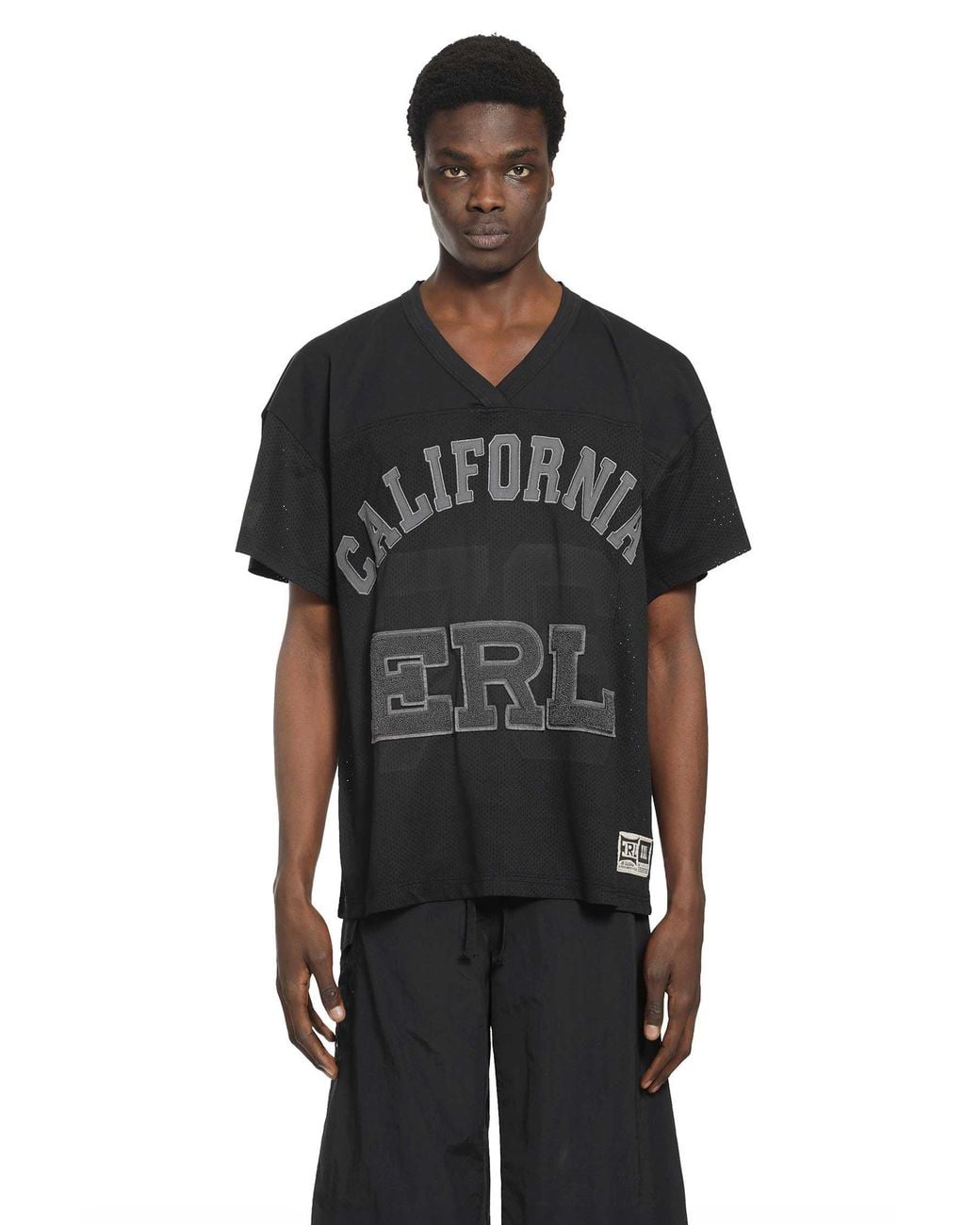 ERL Black Football Mesh T-Shirt for men