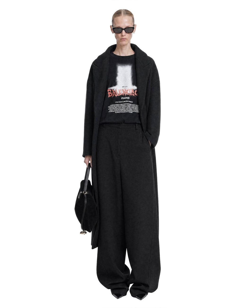 Balenciaga Black Maxi Stola Coat