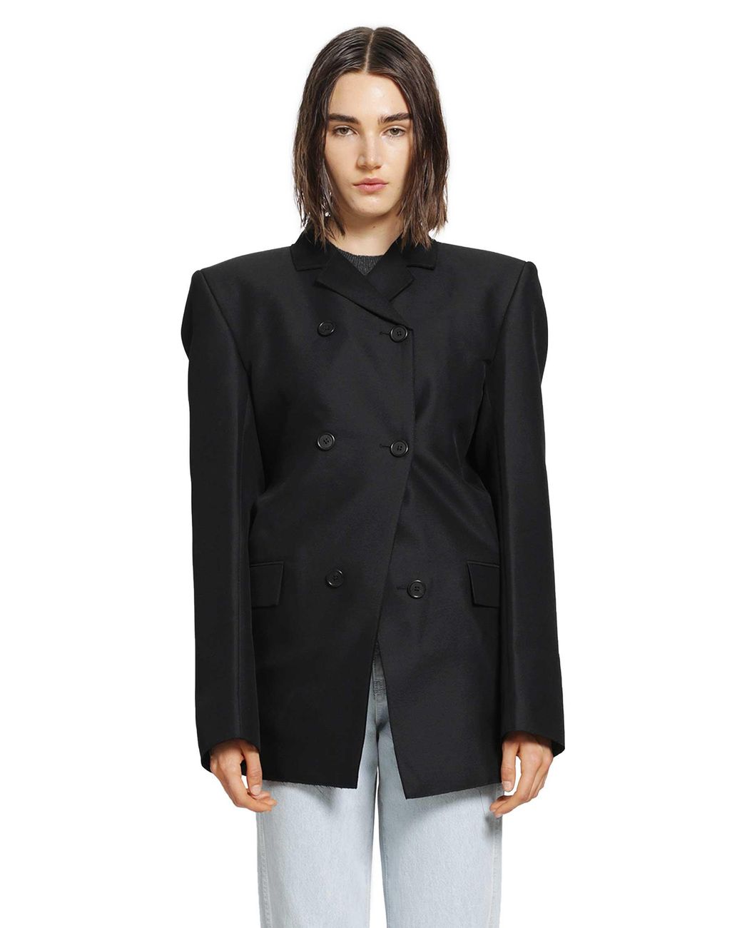 Khaite Black Rolo Double-Breasetd Blazer