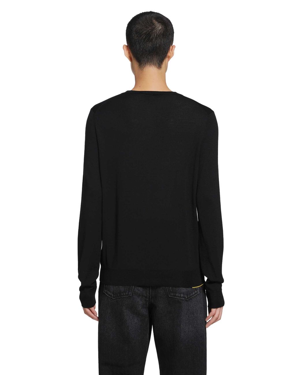 Fendi Black Wool V-Neck Sweater for men